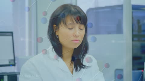 Woman Scientist Working with DNA Technology Imagery