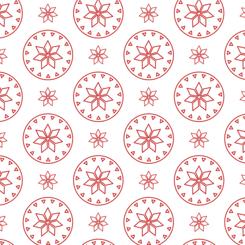 Seamless red floral pattern on transparent background