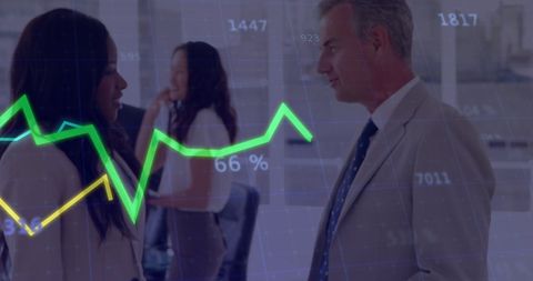 Business Professionals Analyzing Financial Statistics Overlay - Download Free Stock Images Pikwizard.com