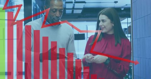 Business Team Analyzing Financial Graph with Dynamic Data Overlays - Download Free Stock Images Pikwizard.com
