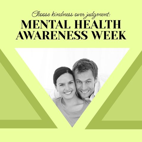 mental health awareness with smiling couple highlighted - Download Free Stock Templates Pikwizard.com