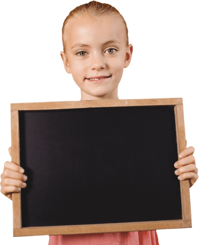 Young Girl Holding Blank Blackboard Transparent Background - Download Free Stock Videos Pikwizard.com