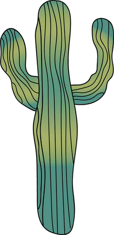 stylized saguaro cactus with gradient ribs on transparent background - Download Free Stock Videos Pikwizard.com