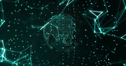 Global Communication Network With Digital Earth Visualization - Download Free Stock Images Pikwizard.com