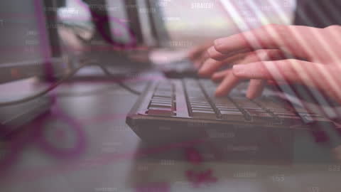 Technology and Business Concept with Hands Typing on Keyboard