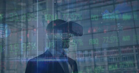 Businessman Analyzing Financial Data with VR Headset - Download Free Stock Images Pikwizard.com