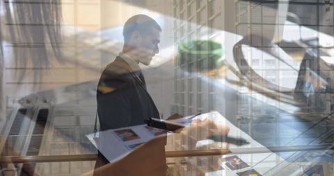 Abstract Business Concept with Double Exposure Effect