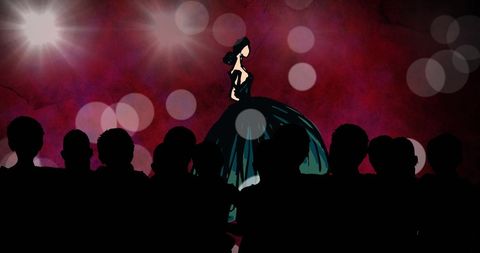 Elegant Woman in Black Gown on Stage Captivating Audience - Download Free Stock Images Pikwizard.com