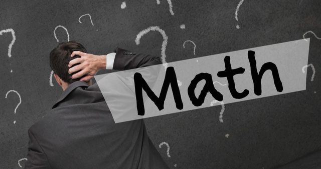 Image of math text and question marks over caucasian businessman - Download Free Stock Photos Pikwizard.com