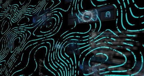Abstract Futuristic Digital Interface with Fingerprint Texture