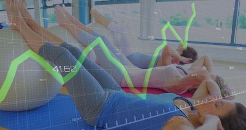 Women Exercising with Stock Market Analogy