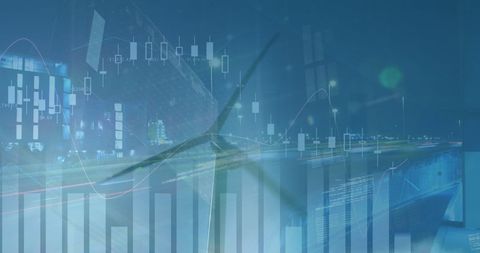 Futuristic digital analytics with global business connections