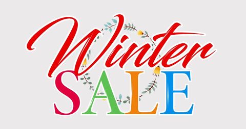 Colorful Winter Sale Text with Floral Decoration - Download Free Stock Images Pikwizard.com