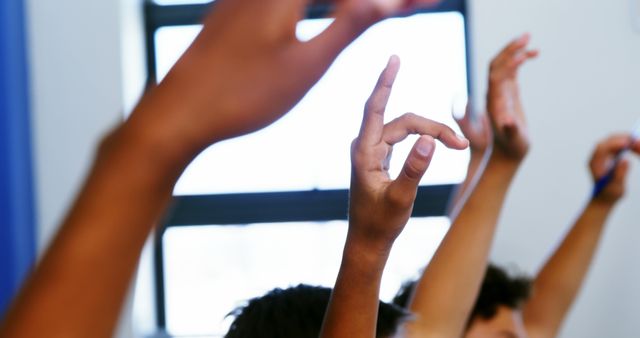 Students Raising Hands in Classroom Participation - Download Free Stock Images Pikwizard.com