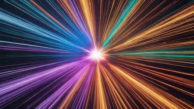 Dynamic Cosmic Burst with Vibrant Colors Across Starry Space