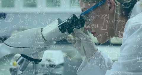 Female Scientist Analyzing Specimens with Advanced Microscope - Download Free Stock Images Pikwizard.com