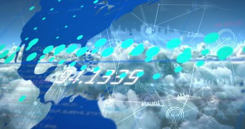 Network Connections and Data Flow with World Map Overlay - Download Free Stock Images Pikwizard.com