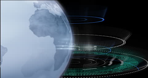 Digital Globe and Scanning Interface Reflecting Global Connectivity