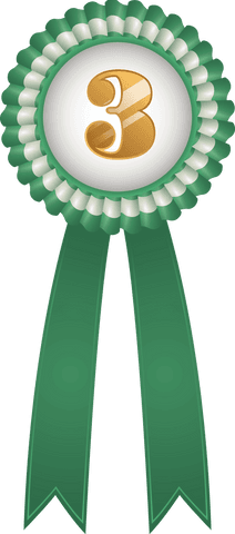 green winning badge with ribbon and number 3 on transparent background - Download Free Stock Videos Pikwizard.com