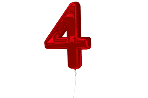 Red Balloon Number 4 on Transparent Background for Celebrations - Download Free Stock Videos Pikwizard.com