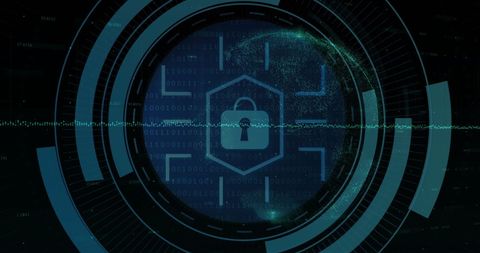 Digital Security Icon with Futuristic Data Connections - Download Free Stock Images Pikwizard.com