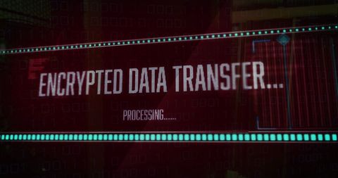 Encrypted Data Transfer Digital Interface Display with Binary Code - Download Free Stock Images Pikwizard.com