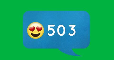 Social Media Notification with Heart Eyes Emoji on Green Background - Download Free Stock Images Pikwizard.com