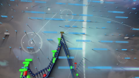 Futuristic Digital Interface with Data Graph and Network Connections