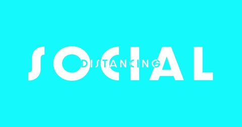Bold Social Distancing Text on Bright Cyan Background - Download Free Stock Images Pikwizard.com