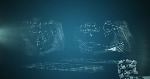 Futuristic Robot Hand with Digital Mathematics Concepts - Download Free Stock Images Pikwizard.com