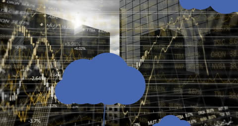 Cloud Technology Overlaid on Urban Data Visualization
