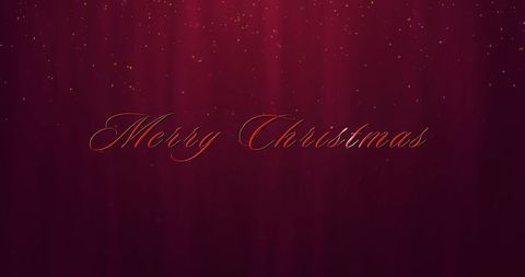 Elegant Merry Christmas Greeting on Red Background
