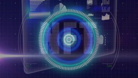 Futuristic Digital Interface Scanning NFT Data