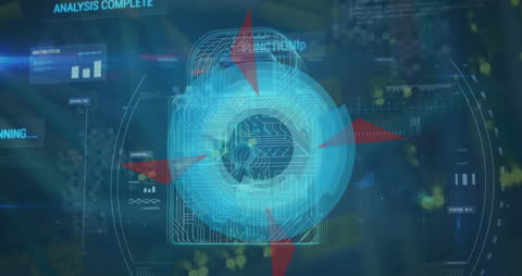 Digital Interface with Data Processing Animation