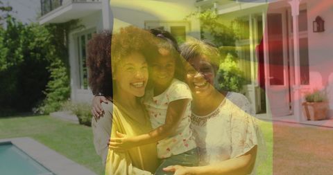 Family Celebrating Heritage with Belgium Flag Overlay