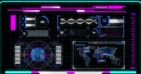 Futuristic Digital Interface with Mathematical Data Processing Elements - Download Free Stock Images Pikwizard.com