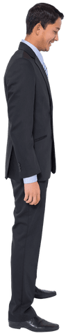 Asian Businessman Looking Down On Transparent Background