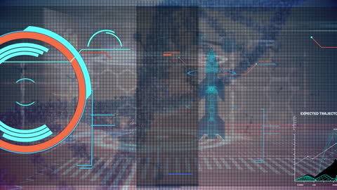 Futuristic Data Visualization with Human and DNA Illustration