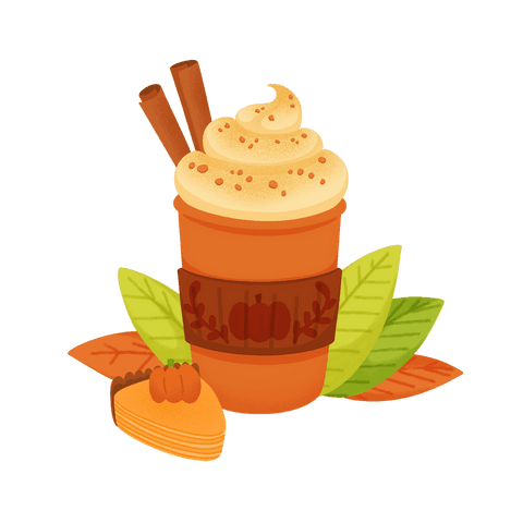 transparent pumpkin spice latte and pie for autumn theme - Download Free Stock Videos Pikwizard.com