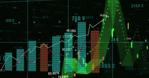 Dynamic Financial Data with Graph Trends and Statistics - Download Free Stock Images Pikwizard.com