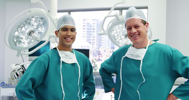 Surgeons Smiling in Operating Room, Medical Professionals - Download Free Stock Images Pikwizard.com