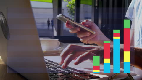 Animated Data Chart and Digital Connectivity Concept