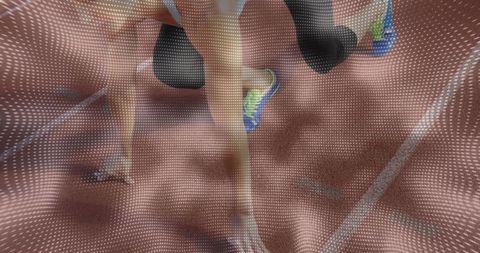 Dynamic Sprint Start of Athletes on Red Track Merging with Technology