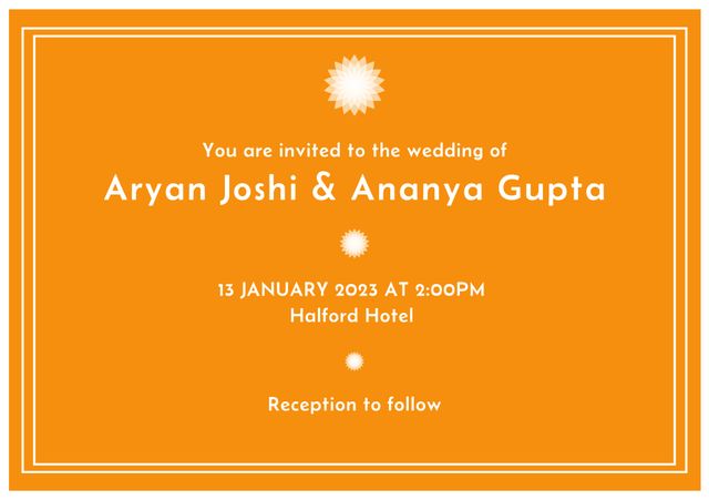 Yellow Wedding Invitation Card for Aryan Joshi and Ananya Gupta with Event Details - Download Free Stock Videos Pikwizard.com