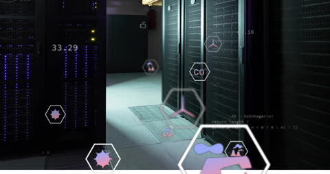 Eco-Friendly Digital Interface with Data Servers in Background