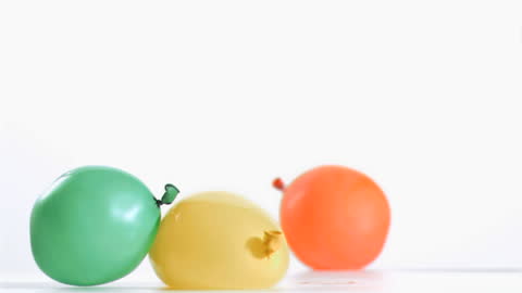 Slow Motion Water-Filled Colorful Balloons Splattering