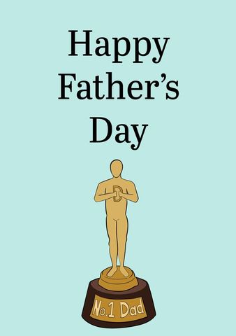 father's day greeting with golden trophy - Download Free Stock Templates Pikwizard.com