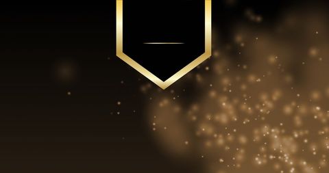 Elegant gold frame with glitter on brown background