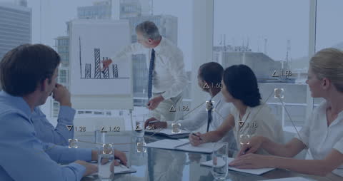 Business Team Analyzing Growth Chart in Modern Office