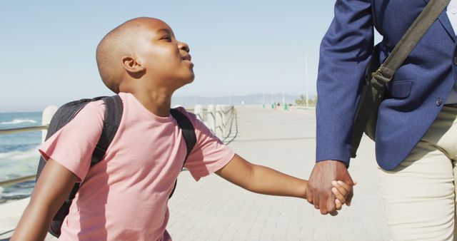 Father and Son Walking Outdoors Hand in Hand - Download Free Stock Images Pikwizard.com